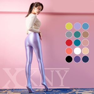 Calcetines de mujer XCKNY Color S-3XL satén brillante pantimedias opacas brillantes aspecto mojado medias Sexy medias japonesas delgadas pantalones altos