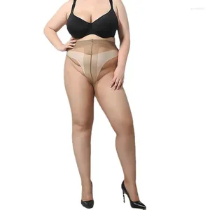 Chaussettes XXL/XXXL pour femmes, collants serrés à entrejambe en T, collants Sexy en Nylon, bas pour grandes filles, haute qualité, 60-110kg