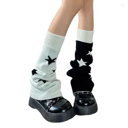 Chaussettes Y2K pour femmes, ensemble deux vêtements asymétriques, étoile à cinq branches, transfrontalier, tricoté chaud, Lolita, hiver