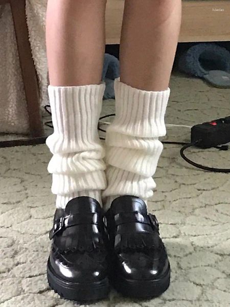 Chaussettes longues en tricot Y2k pour femmes, Kawaii Fernvia Lolita, Harajuku, bottes chics japonaises et coréennes, tas de cheville d'hiver