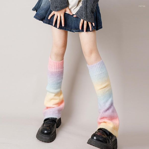 Chaussettes Y2K pour femmes, bas de Style japonais, colorés, tricotés à la main, JK Street, couvre-jambes larges assortis, accessoires mélangés, mode