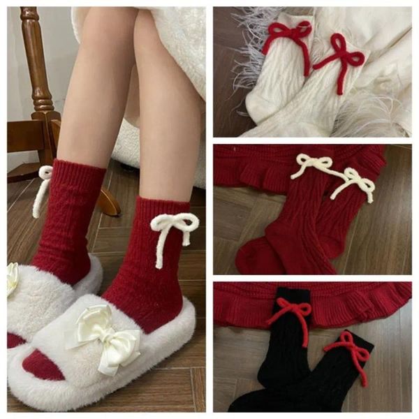 Chaussettes de femmes Y2k Année rouge arc
