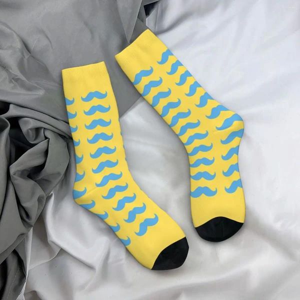 Calcetines de mujer bigote amarillo invierno feliz para hombres medias elegantes señoras suave transpirable personalizado al aire libre antideslizante