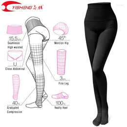 Vrouwen Sokken YISHENG Compressie Panty Kousen 23-32mmHg Hoge Taille Voor WomenRelief Spataderen Oedeem Circulatie