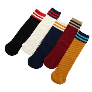 Calcetines de mujer YZBH, 1 pieza, calcetines de tubo para niños de primavera y otoño, medias para niñas, algodón de pila coreana, media altura por encima de la rodilla