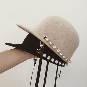 Vrouwen zachte wol verstelbare bergkristal winter krantenjongen stijl vizier hoed zwart beige cabbie baseball cap y200714