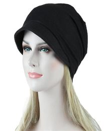 Vrouwen soilden moslim tulband petten India hoed stretch sjaal kanker chemo beanie headscarf haarverlies hoofdomslag hoed t1p6293803