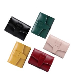 Vrouwen Effen Kleur Creditcardhouder Kleine Portemonnee Leuke Mode PU Lederen Mini Portemonnee Vrouwelijke Clutch Korte Geldzak