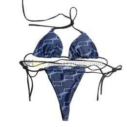 Femmes Split Swimswear Sexy Halter Bikini Set Designer Letter Lettre imprimé Sweet Switsuit Beach Travel Bathing Issue