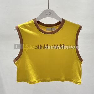 Dames Sport Crop Top Designer Letters Print Tee Lente Zomer Mouwloze Tees Sexy korte shirts