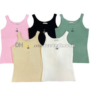 Camisetas sin mangas deportivas para mujer, camisetas bordadas con letras para Yoga, camiseta para gimnasio y Fitness, chaleco de Color sólido