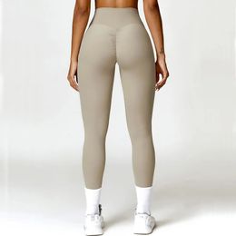 Vrouwen sport strak naadloze leggings hoge taille yoga broek sportschool training training joggings vrouwelijke push -up accessoires 240415