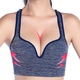 Vrouwen Sport BH Running Gym Gewatteerde Wirefree Shakeproof Push Up Bras Sleep Top Tank S1170