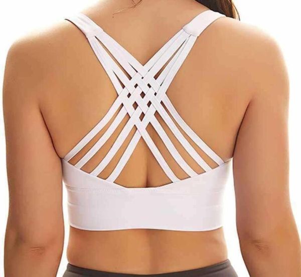 Femmes sport soutien-gorge chemises Yoga gymnase gilet Push Up Fitness hauts sous-vêtements sexy montre de sport Shakeproof réglable sangle soutien-gorge L0958100140