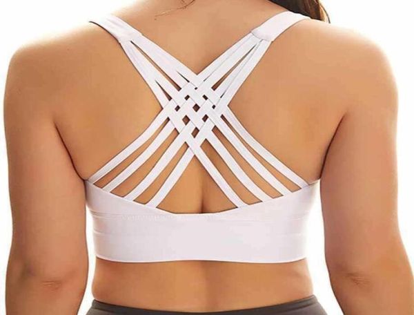 Femmes sport soutien-gorge chemises Yoga gymnase gilet Push Up Fitness hauts sous-vêtements sexy montre de sport Shakeproof réglable sangle soutien-gorge L0953520381