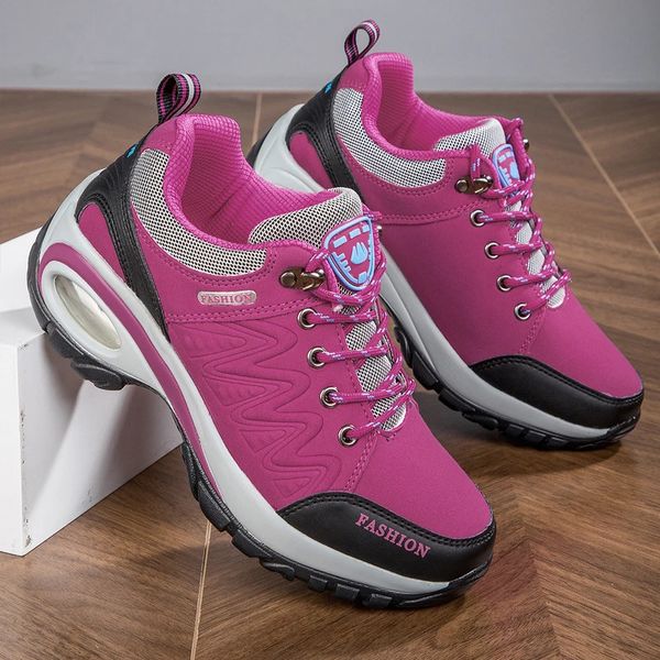 Mujeres plataforma de zapatos deportivos zapatillas impermeables moda senderismo al aire libre senderismo sin deslizamiento zapato casual con zapatos de carreras bajos calzado para mujeres 240415