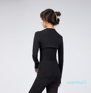 Dames sportkleding ritssluiting snel droge sportjack uit het kader van yoga gym professionele polyester sneeuwloopkleding 661