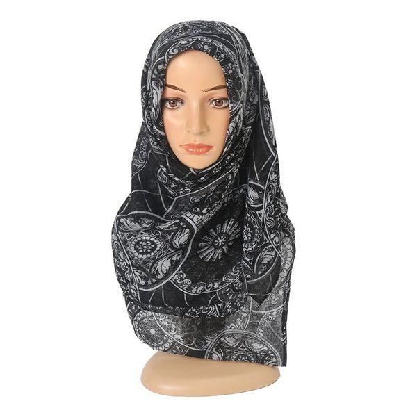 Mujeres primavera otoño pañuelos bufanda moda balinesa bufandas chales y chales señora Foulard flor Hijab estolas al por mayor