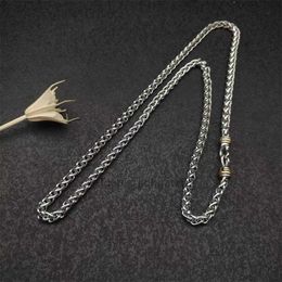 Collier en acier inoxydable pour femmes, bijoux de créateur avec crochet, chaîne de luxe en acier plaqué or 18 carats