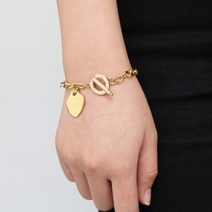 Vrouwen roestvrijstalen armbanden DRAAI NAAR Hart goud zilver OT kettingen Pulsera Armband Mode-sieraden forever-love t style268s