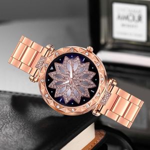 Dames roestvrij staal strass horloge zilveren armband quartz leven waterdicht dame zakelijk analoge horloges roze blauwe wijzerplaat 533 Wris244P