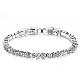 Bracelet de Tennis en acier inoxydable pour femmes, pierres de zircone cubique, cristaux, bijoux Hip Hop 19cm304v73909283076291