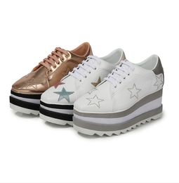 Botas de plataforma Stella para mujer, zapatos de moda de fondo grueso, zapatos Elyse Star, botas de tacón plano con cordones y cuña Britt