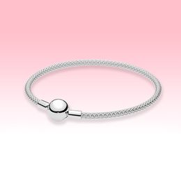 Pulsera de malla de plata esterlina para mujer, pulseras, joyería de verano para pulseras con cierre de bola Pandora con conjuntos de cajas originales