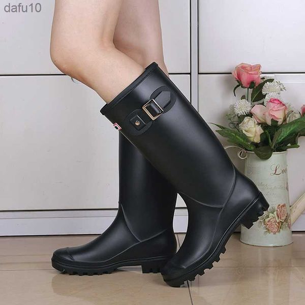 Botas de lluvia antideslizantes con medias para mujer, botas de lluvia para mujer, lindos zapatos de lluvia de estilo coreano resistentes al desgaste para exteriores L230704