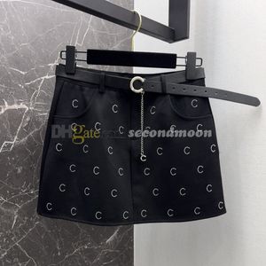 Vrouwen rechte rokken sexy strakke rok lente zomer strass rok met riem ontwerper ademende jurk