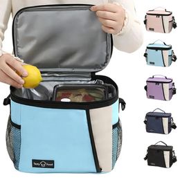 Vrouwen Riem Thermische Lunch Tas Voedsel Box Duurzaam Waterdicht Kantoor Koeler Lunchbox Ijs Geïsoleerde Case Camping Oxford Diner Tas 240117