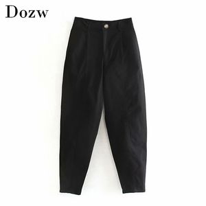 Femmes Streetwear Pantalon Harem Winter Ladies Poignes lâches plissées Fashion Boyfriends Long pantalon Joggers 210515