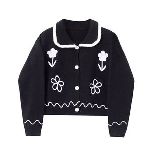 Femmes Streetwear Cardigan tricoté boutonné coréen mignon pulls Harajuku simple boutonnage à manches longues tricoté pull tops 210417