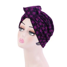 Dames Stretchy Geknoopte Print Turban Headcover Dames Nacht Slaap Cap Chemo Cap Haarverzorging Mode Accessoires Chemo Cap