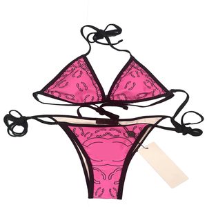 Bikini con cordón para mujer, traje de baño Sexy con cuello de pico, Push-Up, conjunto de bragas tipo vendaje, traje de baño de playa estampado para parejas, Bikini para vacaciones