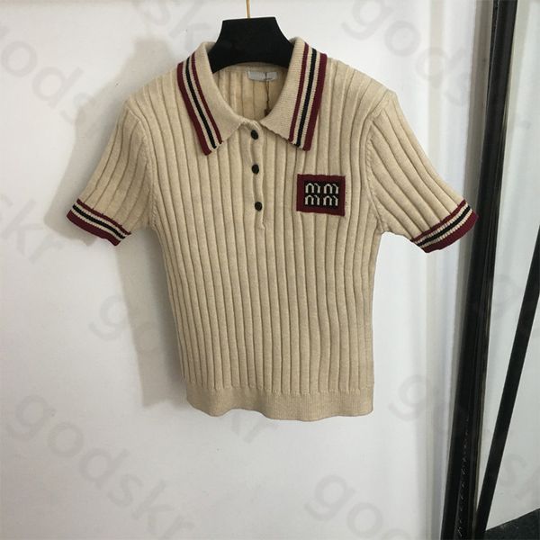 Polo à rayures pour femmes, Slim à manches courtes, débardeur Sexy avec lettres brodées, hauts en tricot