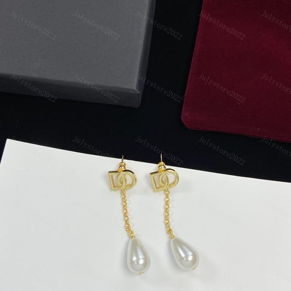 Boucles d'oreilles à tige pour femmes Designer Premium Gold Diamond Boucle d'oreille pour hommes Hoop Boucle d'oreille de luxe Cerceaux Marque Lettre Design Dangle Petits bijoux de mode avec boîte