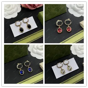 Femmes Boucles D'oreilles Diamant Plaqué Or 18 Carats Créateurs De Luxe Cerceaux Dangle Lettres Dames Cristal Perle Boucle D'oreille G Bijoux De Mariage Tiger Box