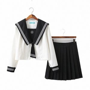 Vrouwen Studenten Meisje High School JK Uniform Set Pak Japan Preppy Stijl Leuke Kawaii Gestreepte Sailor Kostuum Kleding A2Qf #