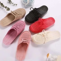 Damesstijl Slide zomer Koreaanse sandalen gebreide platte schoenen slingback sandaal mode dames slipper outdoor flip flop dail f54