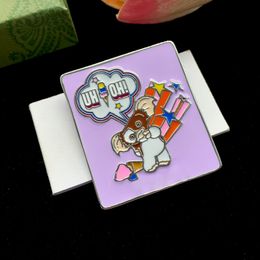 Vrouwen Stijlvolle Broche Schattige Puppy Schild Kleurrijke Cartoon Emaille Plaat Pin Mode Party Accessoire met Geschenkdoos