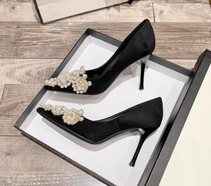 Femmes daim perle boucle accessoires robe chaussures de luxe noir talons hauts designer soirée soirée bal stiletto fête mariage bureau pompes sneaker