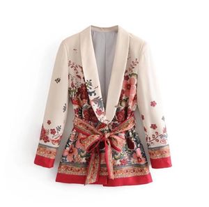 Blazer de traje para mujer, chaqueta de diseñador floral, moda de Corea, blazer de manga larga para mujer, abrigo de oficina para mujer 3H486713247