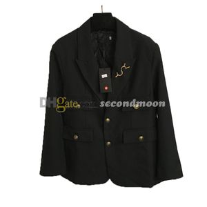 Veste de costume pour femmes, avec broche, col à revers, vêtements d'extérieur noirs, Style décontracté, vestes d'affaires, vêtements d'extérieur printemps-été