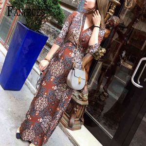 Femmes Summer Elasticité Robes Sundress Beachwear Maxi Bandage Floral Print Femme Robes Streetwear Drop 210520