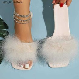 Vrouwen Summer Fashion Fur Slippers Ontwerp Nieuw 2024 Outdoor Open Toe Toe -Solid Color Sandalen Plus Size Leisure Flat Glaides Woman Shoes T230828 448