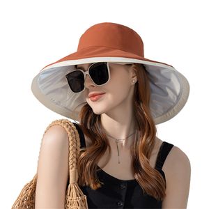 Femmes été pliant seau chapeau pour plage vacances dame printemps melon casquette de Protection solaire élégant vinyle coloré crème solaire couvre-chef