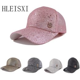 Gorra de béisbol con sombrilla y ventilación con letras de verano para mujer, gorros con lentejuelas ajustables para niña, Gorro informal de belleza para mujer, Gorro Hip Hop 240116