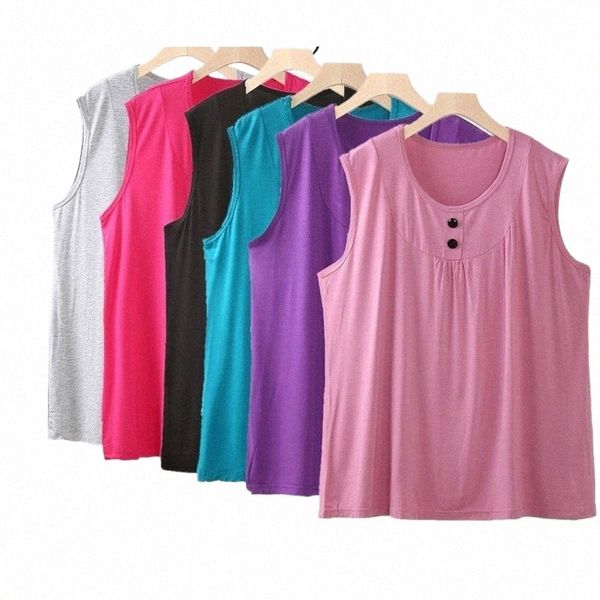 Femmes Summer Loose Vest Top Modal Casual Débardeurs T-Shirt Sleevel Chemise douce Blouse Tops Femme Plus Taille 5XL 6XL ouc1123 i6ol #