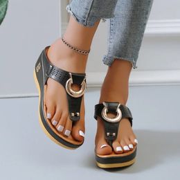 Vrouwen zomersandalen open teen strandschoenen slippers wiggen comfortabele slippers schattige sandalen plu maat 35 ~ 43 chaussure femme 240410